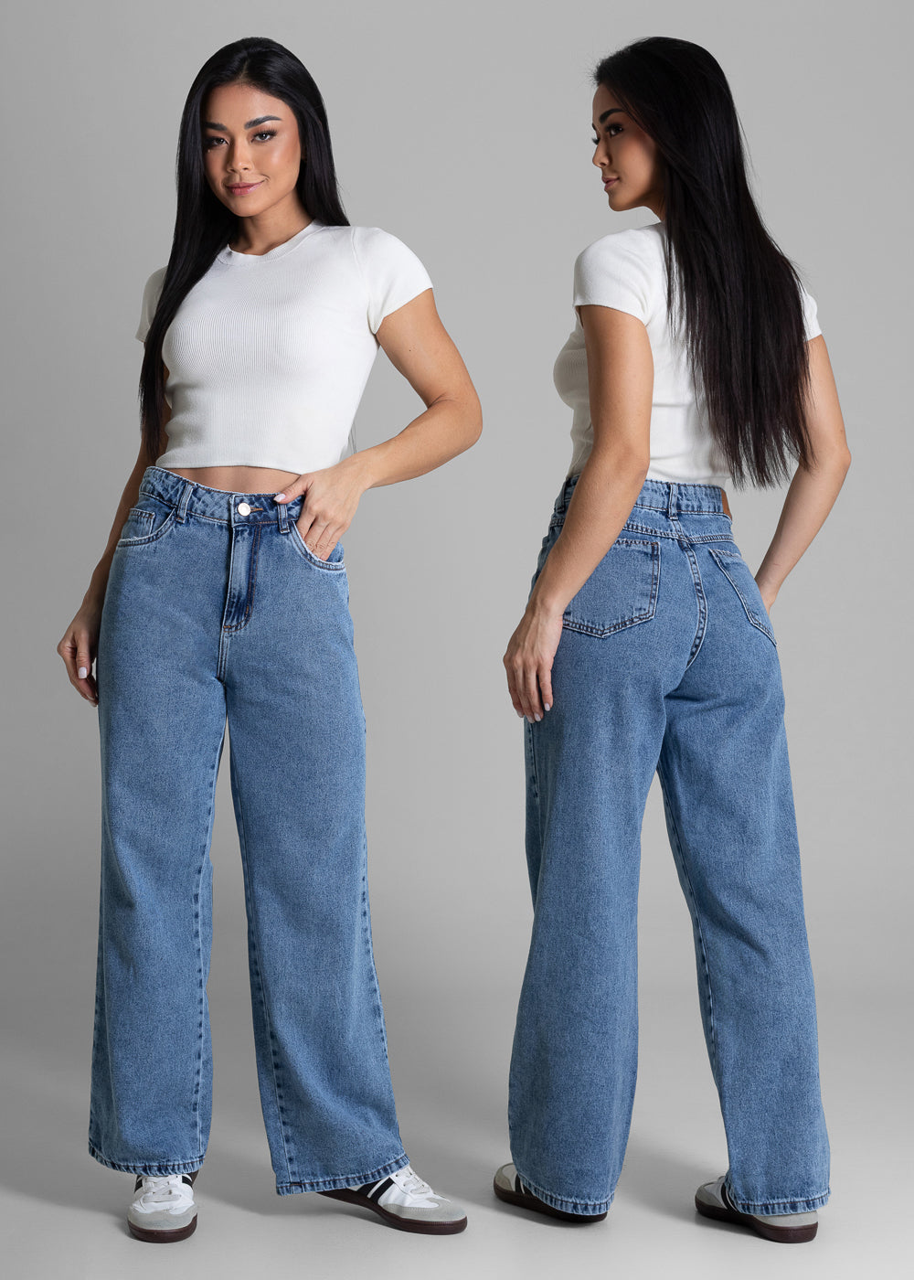 Calça Jeans Sawary Wide Leg Petit - 283227 AZUL