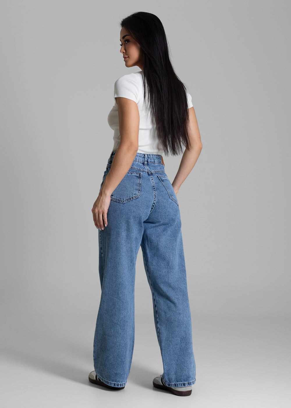 Calça Jeans Sawary Wide Leg Petit - 283227 AZUL