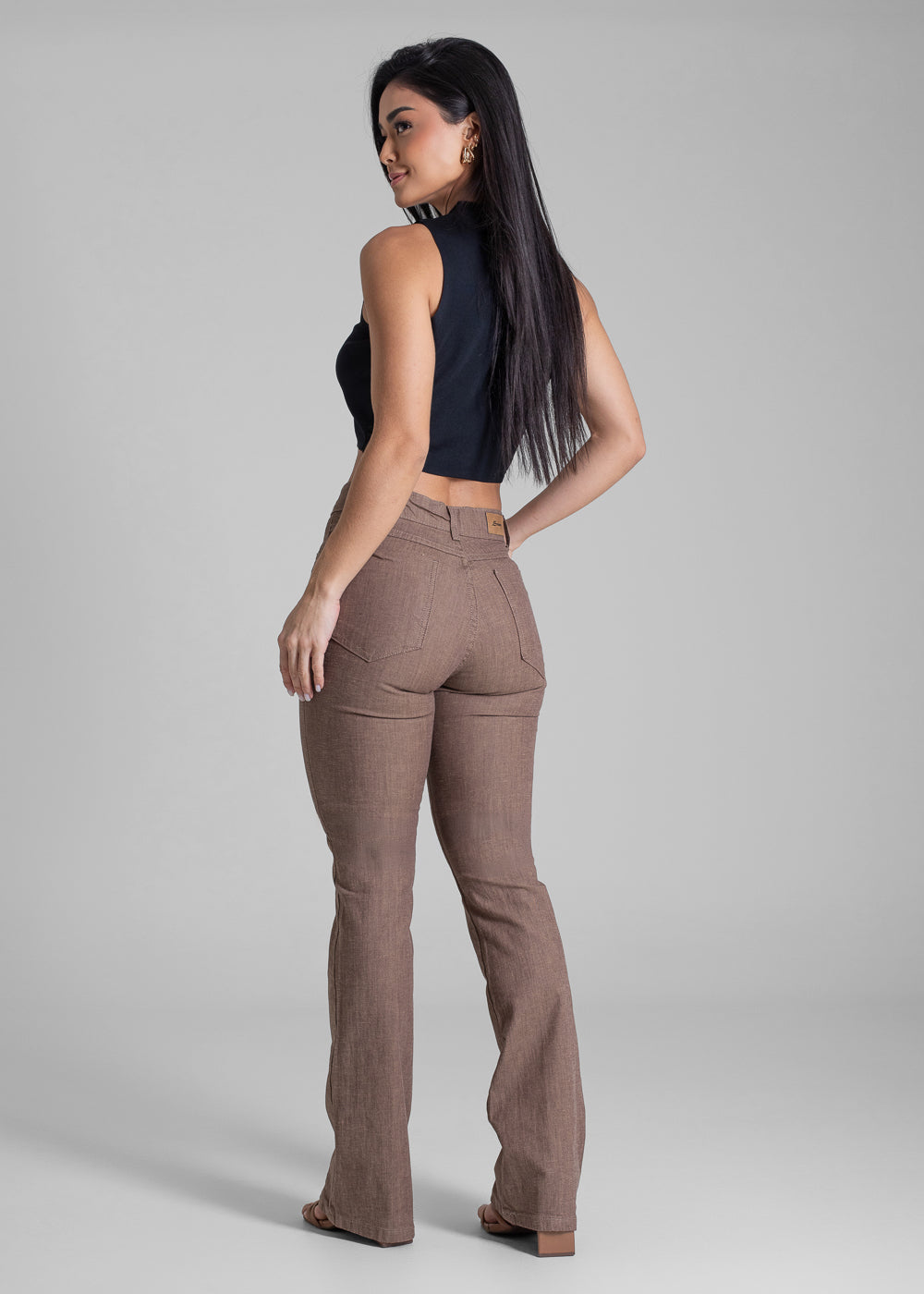 Calça Sarja Sawary Boot Cut - 283237 MARROM