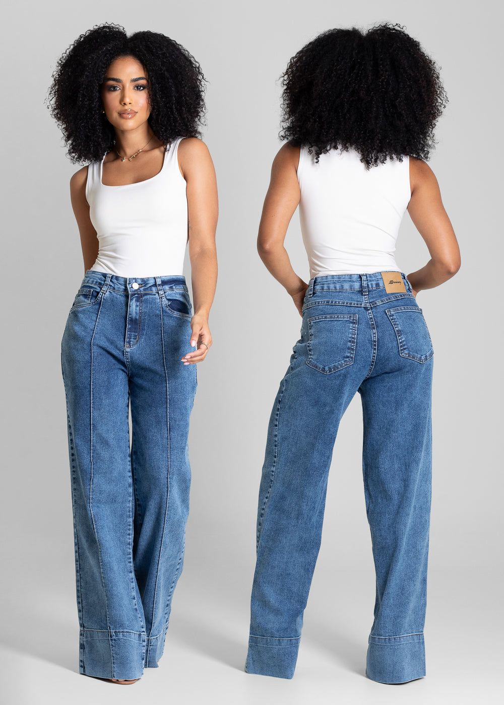 Calça Jeans Sawary Wide Leg - 283301 AZUL