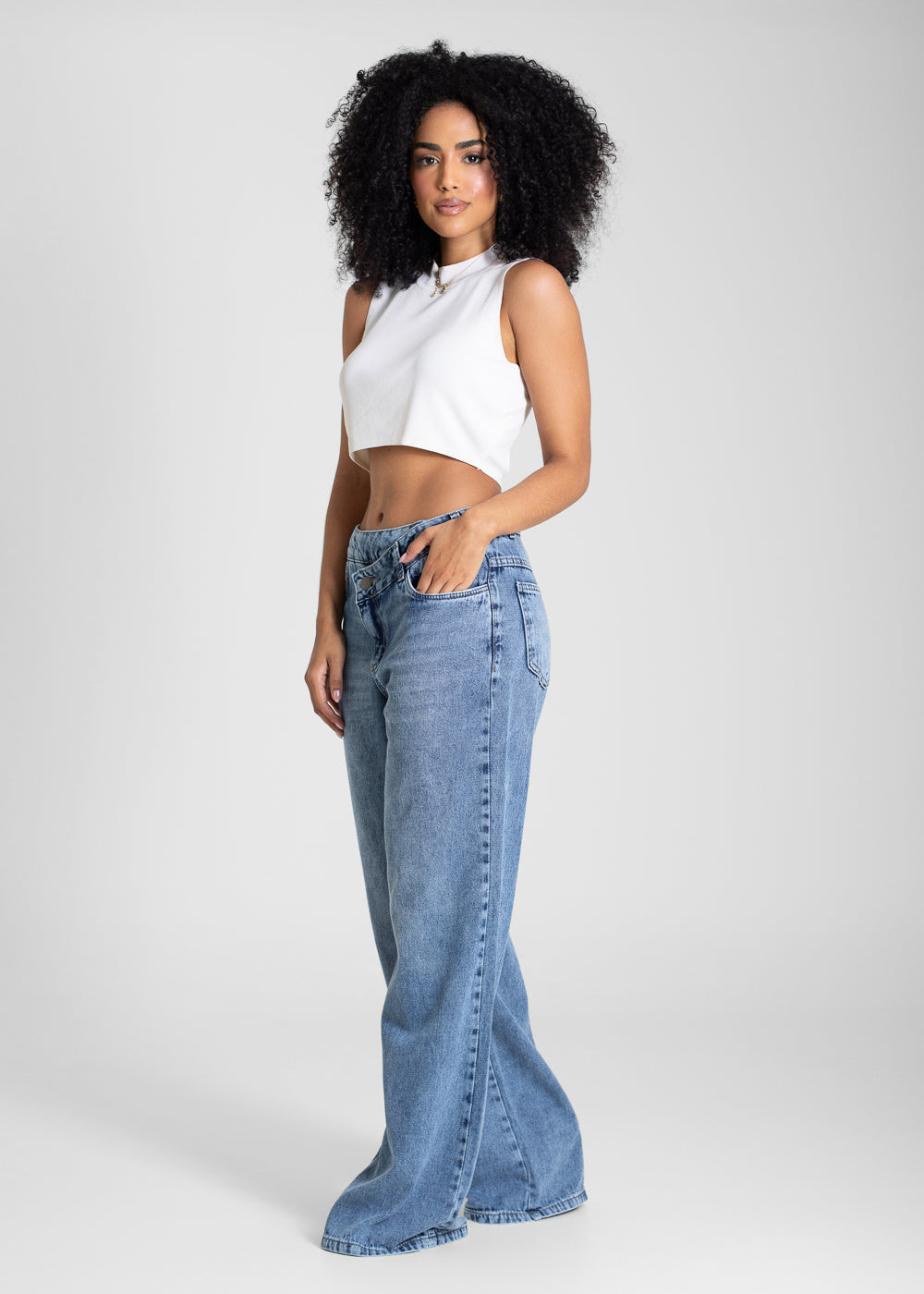 Calça Jeans Sawary Wide Leg - 283304 AZUL
