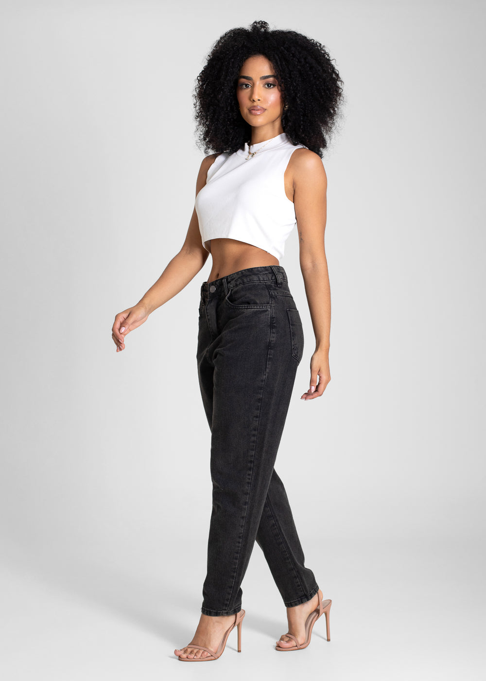 Calça Jeans Sawary Mom - 283322 PRETO
