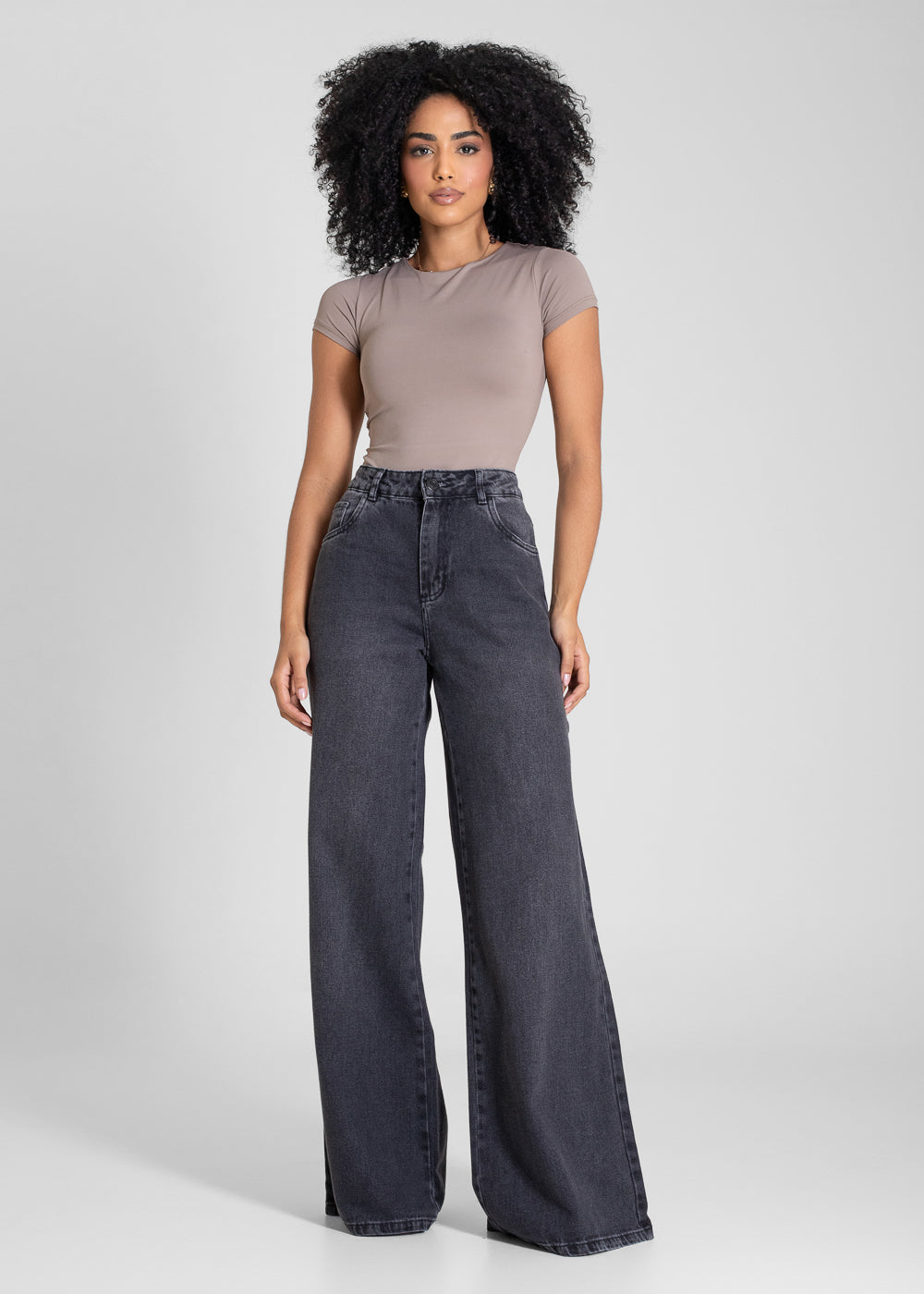 Calça Jeans Sawary Wide Leg - 283327 PRETO