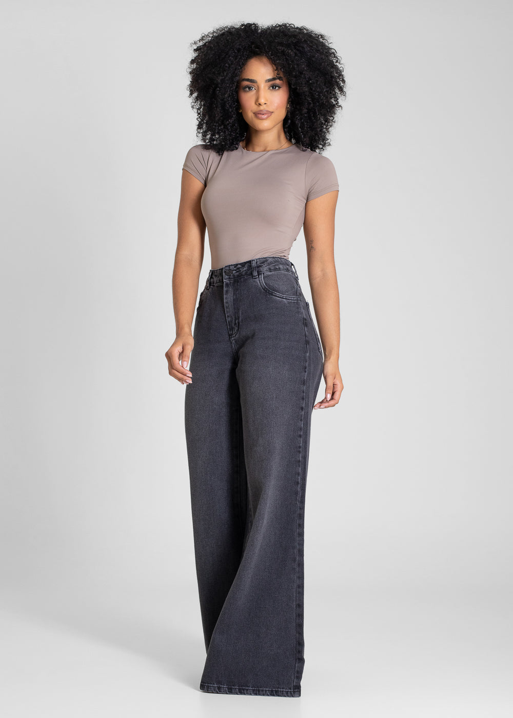 Calça Jeans Sawary Wide Leg - 283327 PRETO