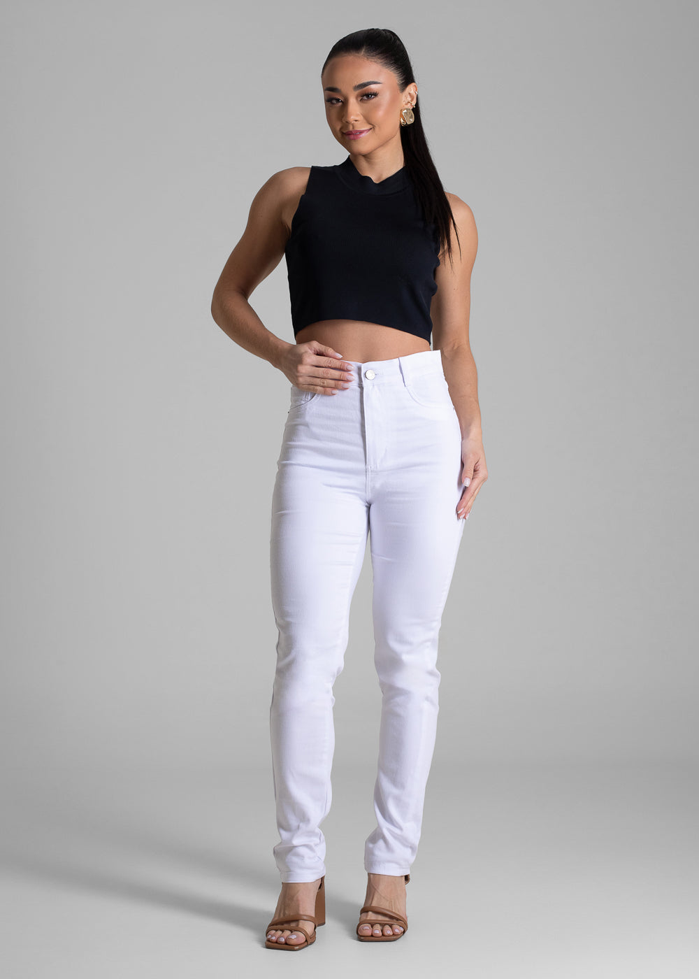 Calça Sarja Sawary Hot Pants - 283328 BRANCO