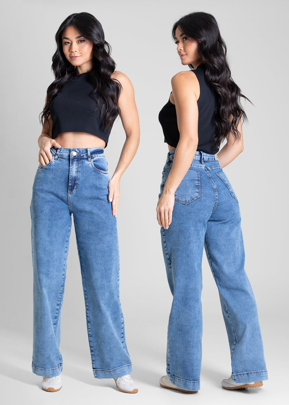Calça Jeans Sawary Wide Leg Petit - 283343 AZUL