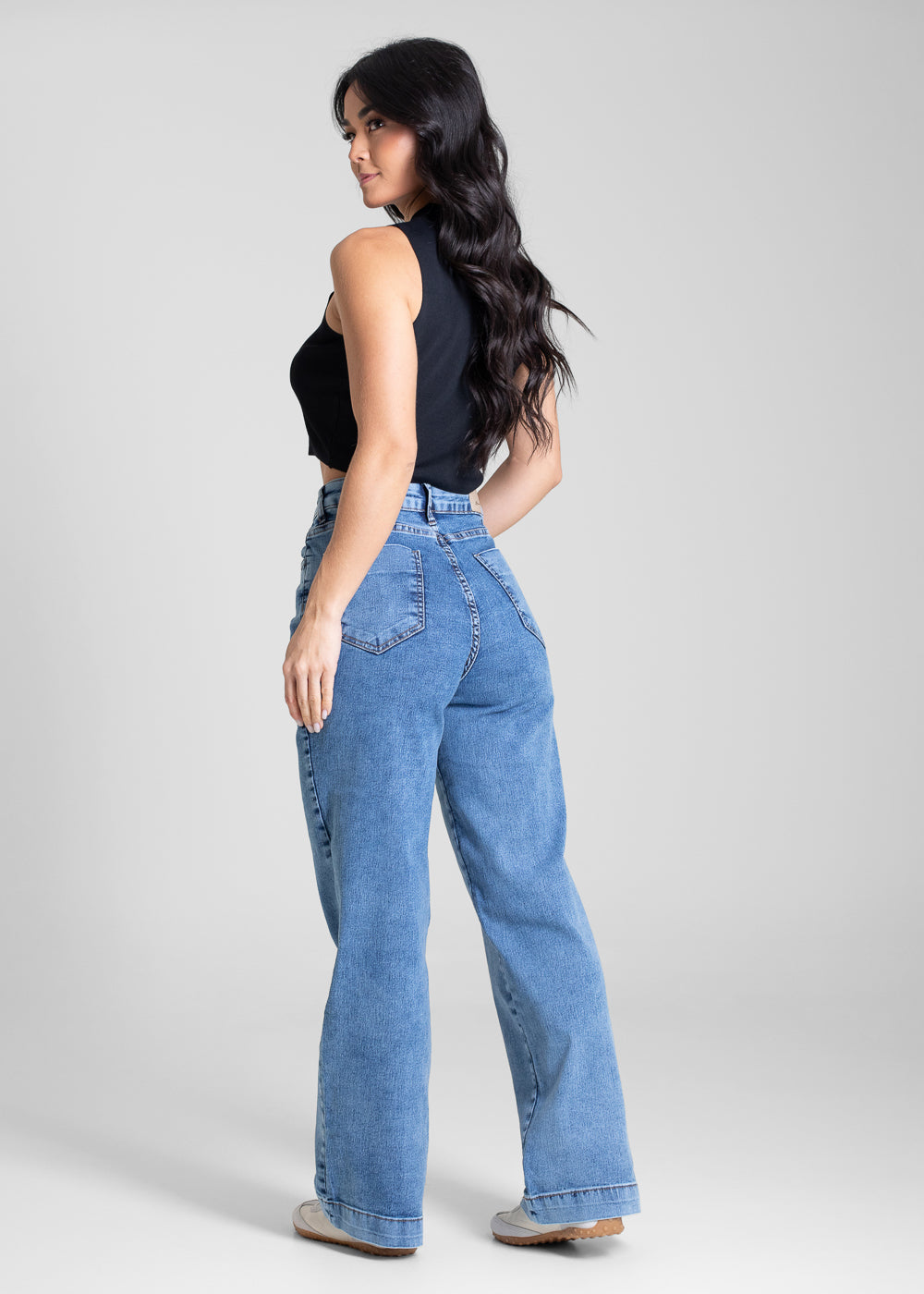 Calça Jeans Sawary Wide Leg Petit - 283343 AZUL