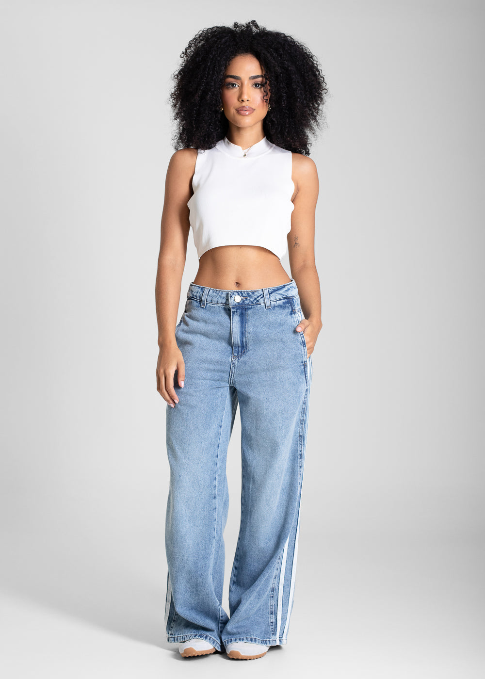 Calça Jeans Sawary Wide Leg Petit - 283351 AZUL