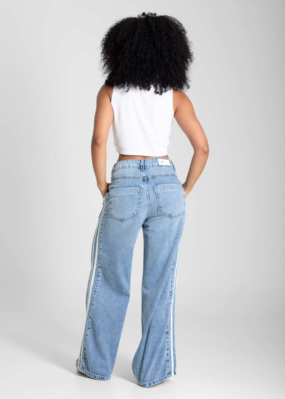 Calça Jeans Sawary Wide Leg Petit - 283351 AZUL