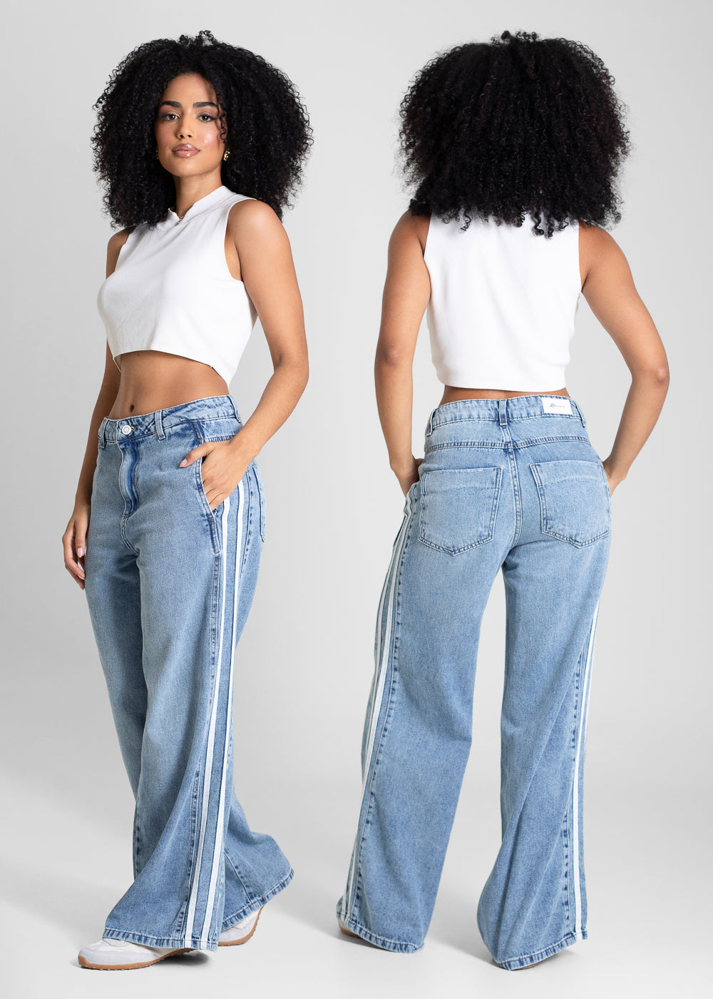 Calça Jeans Sawary Wide Leg Petit - 283351 AZUL
