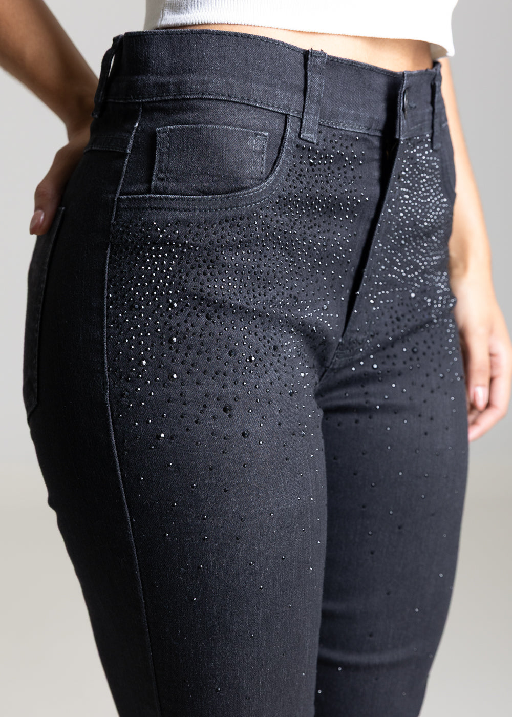 Calça Sarja Sawary Boot Cut Petit Brilho - 283365 PRETO