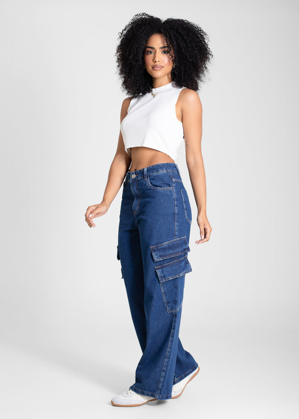Calça Jeans Sawary Wide Leg Petit - 283368 AZUL