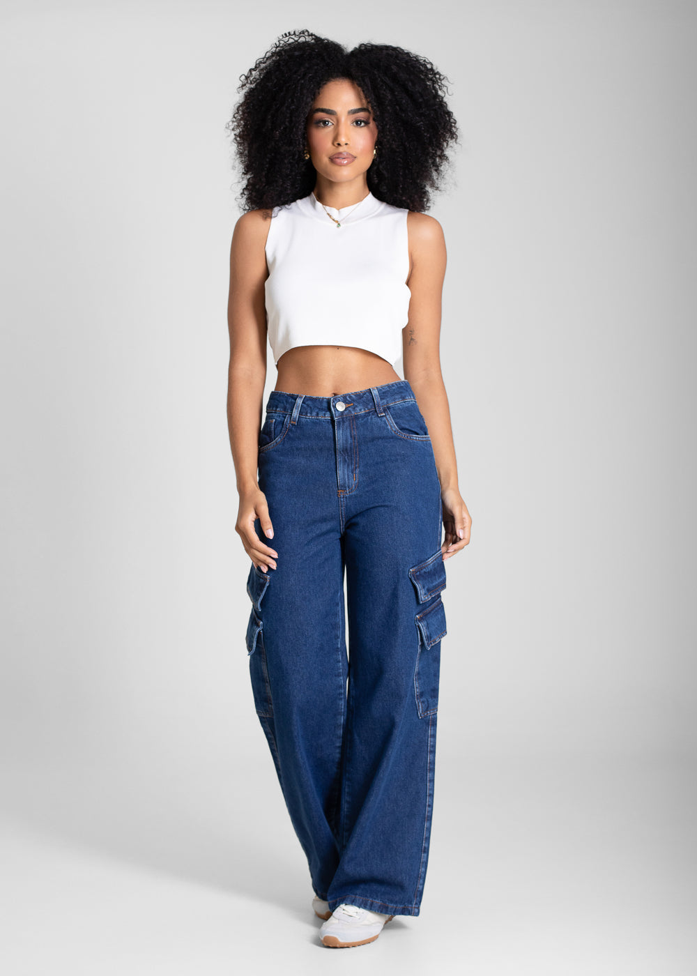 Calça Jeans Sawary Wide Leg Petit - 283368 AZUL