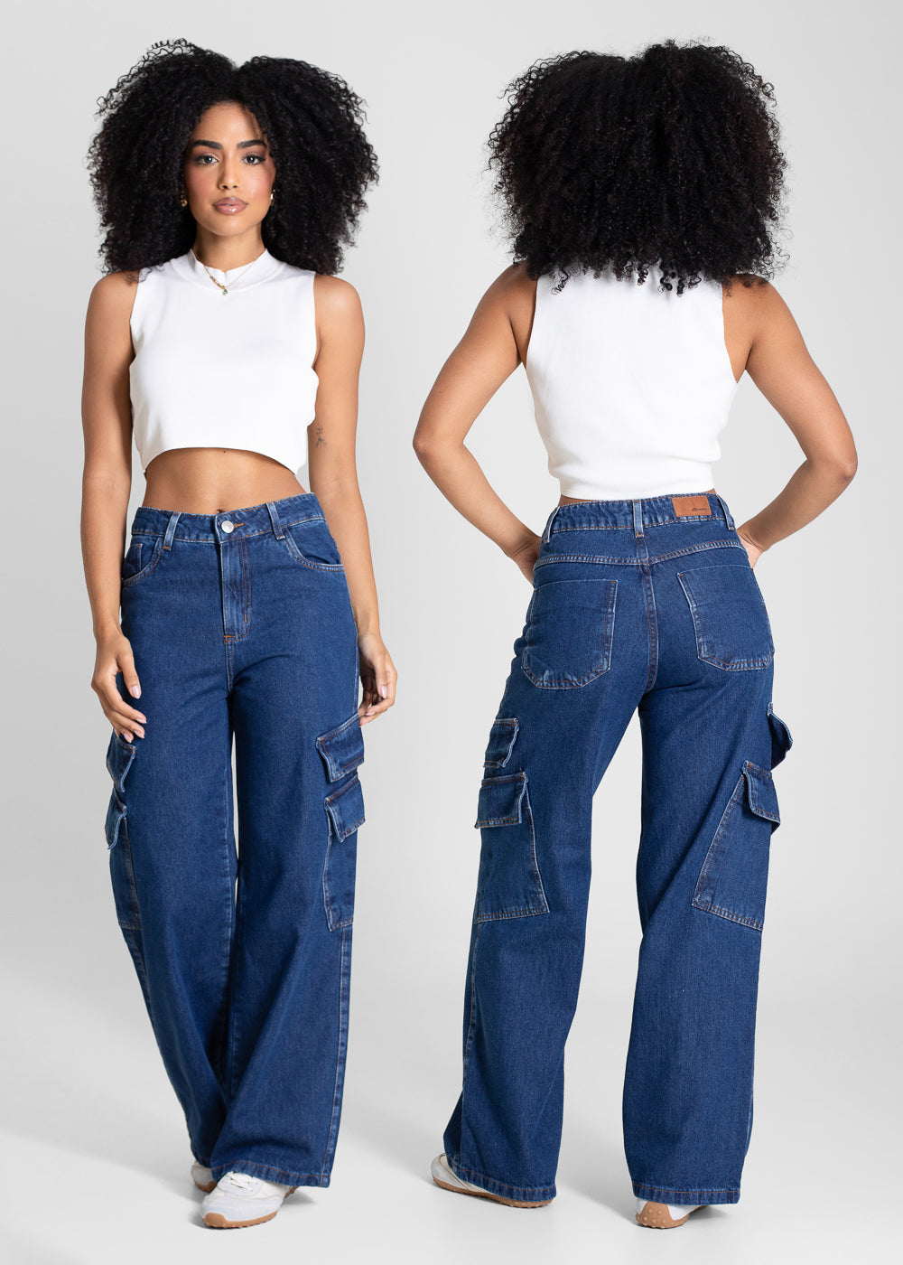 Calça Jeans Sawary Wide Leg Petit - 283368 AZUL