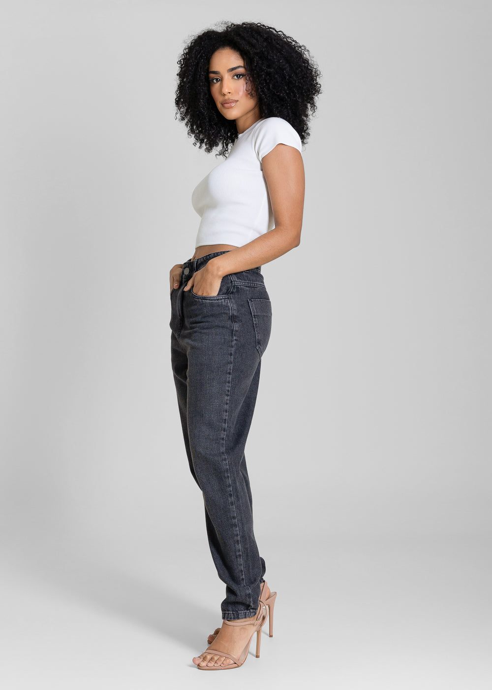 Calça Jeans Sawary Mom - 283376 PRETO