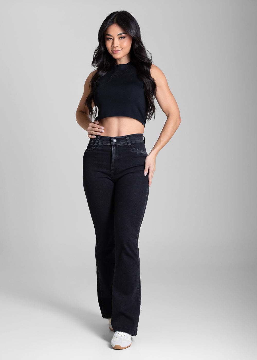 Calça Jeans Sawary Boot Cut Petit - 283405 PRETO