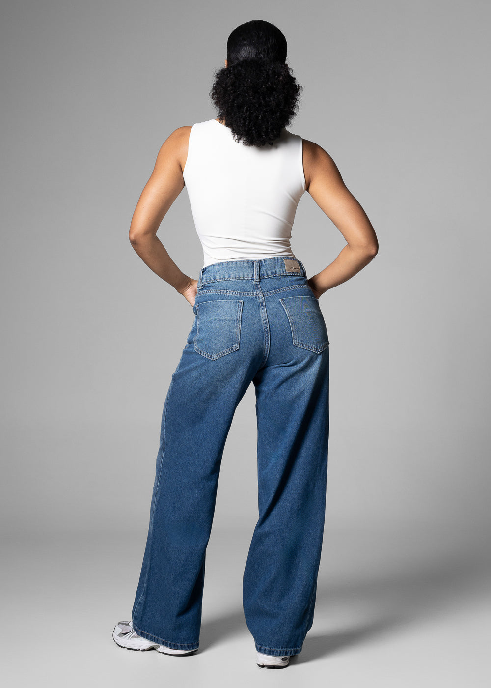 Calça Jeans Sawary Wide Leg Petit - 283407 AZUL