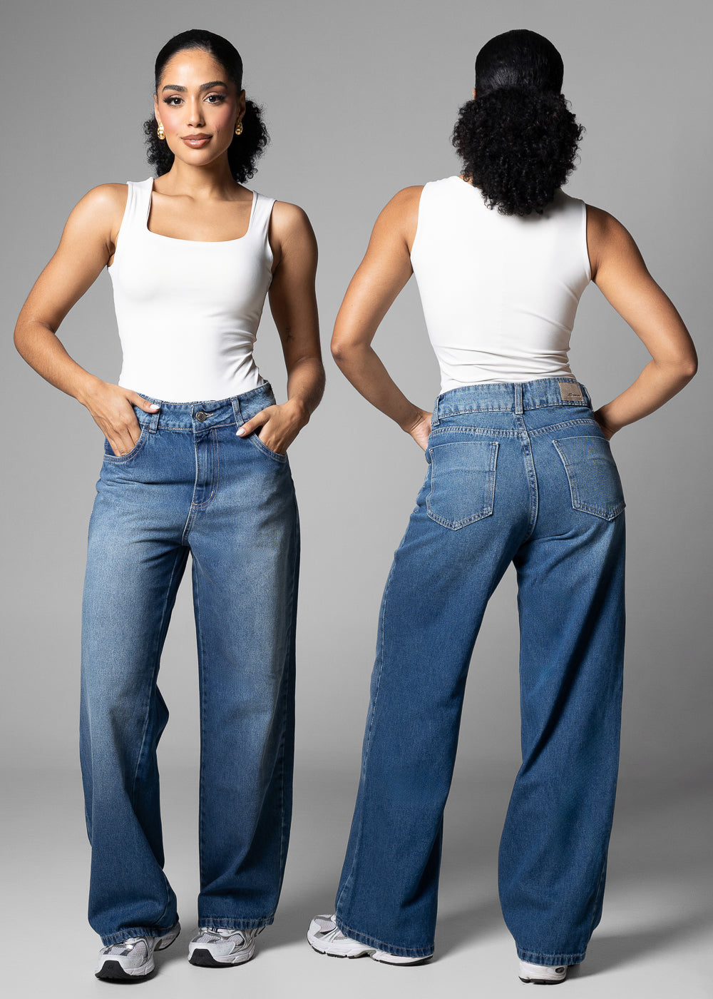 Calça Jeans Sawary Wide Leg Petit - 283407 AZUL