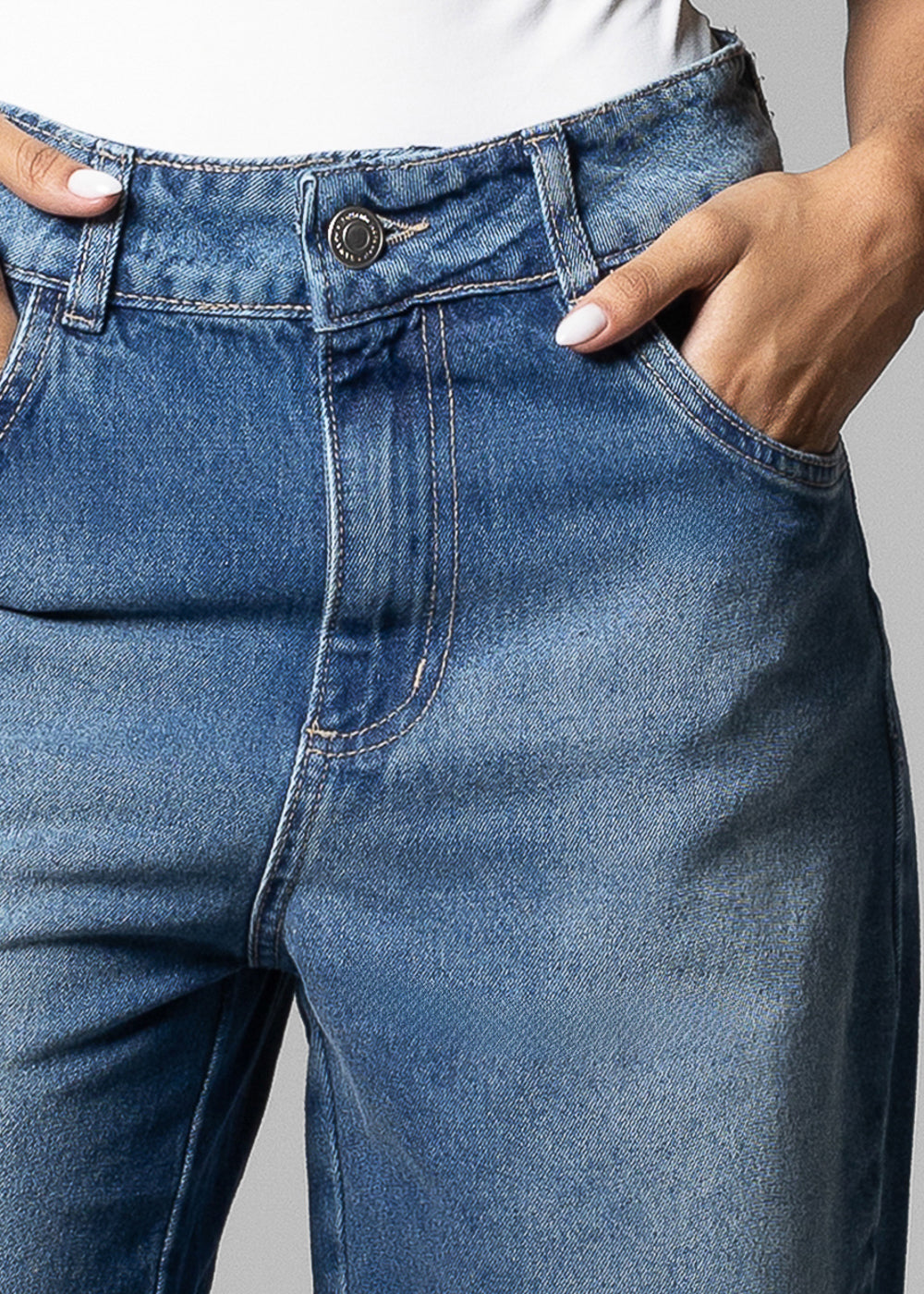 Calça Jeans Sawary Wide Leg Petit - 283407 AZUL