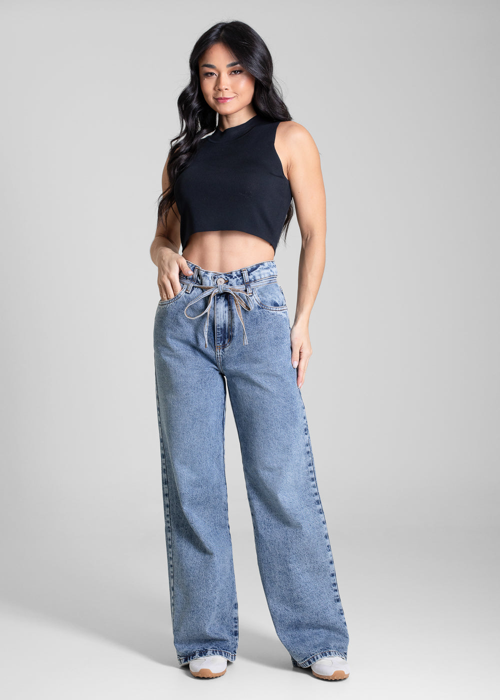 Calça Jeans Sawary Wide Leg Petit - 283422 AZUL