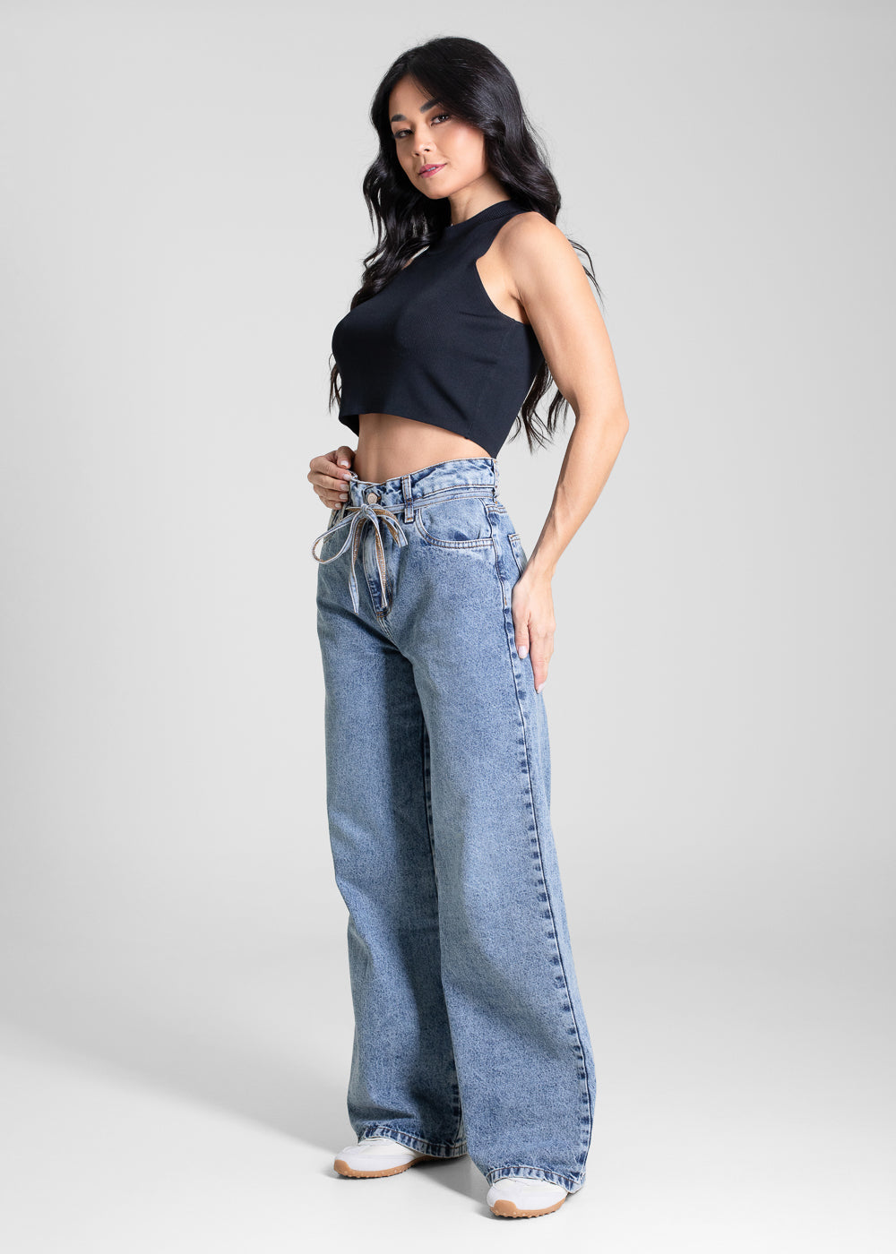 Calça Jeans Sawary Wide Leg Petit - 283422 AZUL