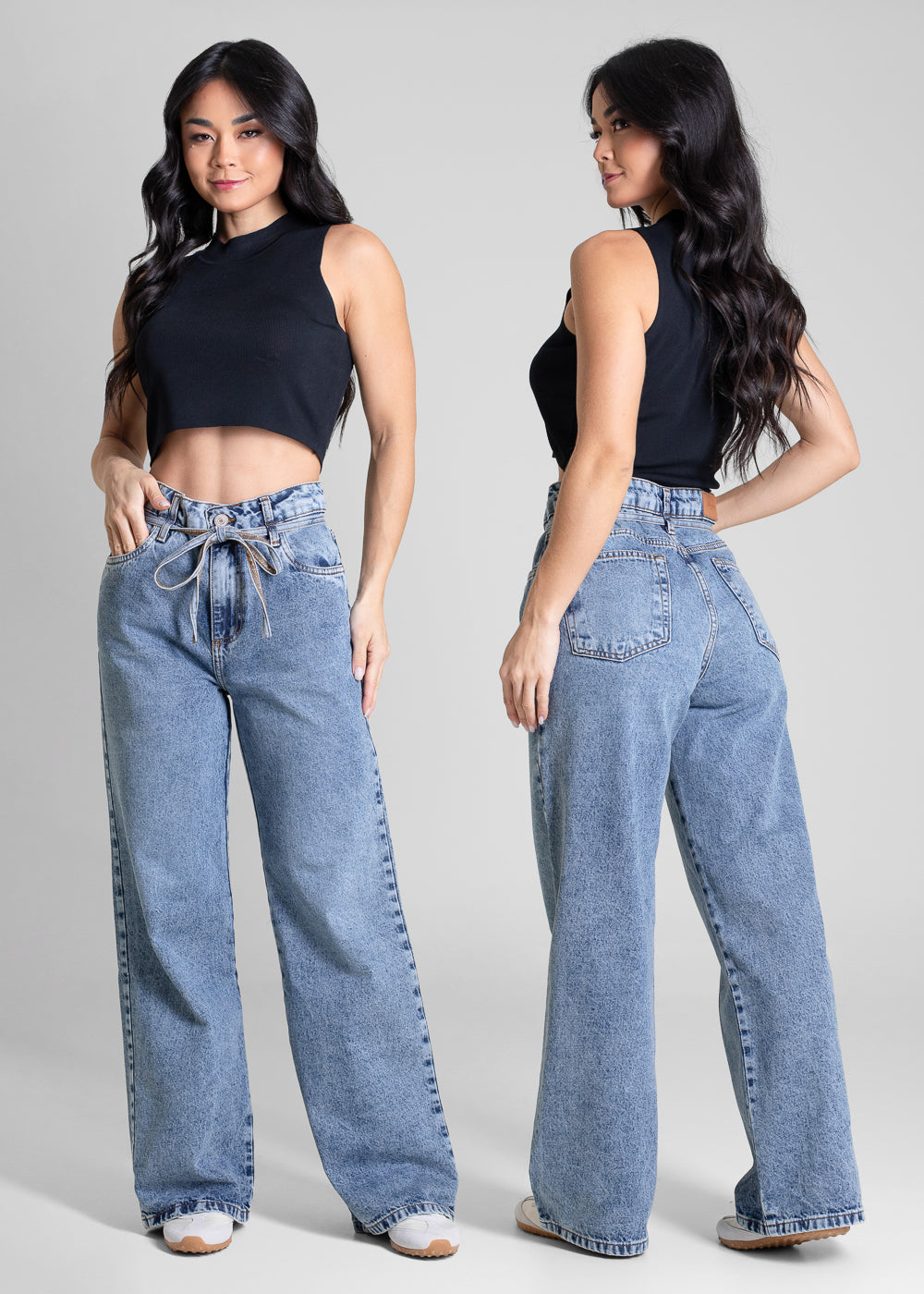 Calça Jeans Sawary Wide Leg Petit - 283422 AZUL