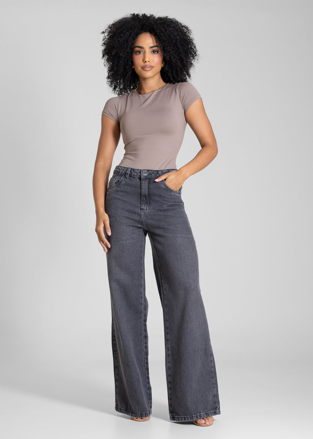 Calça Jeans Sawary Wide Leg - 283439 PRETO