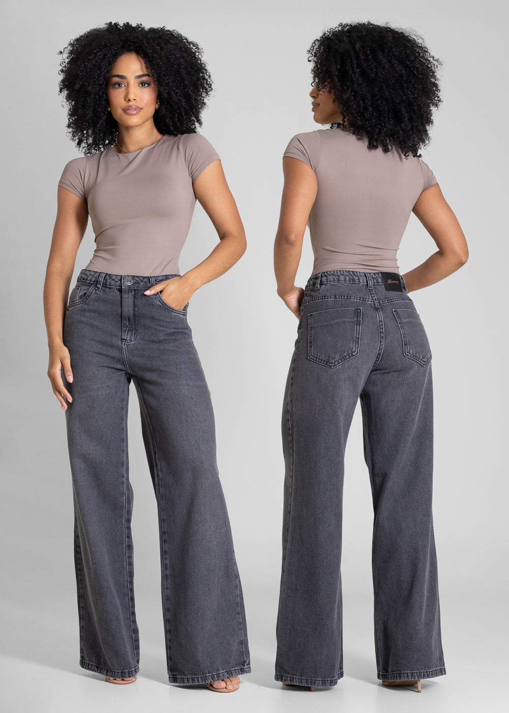 Calça Jeans Sawary Wide Leg - 283439 PRETO