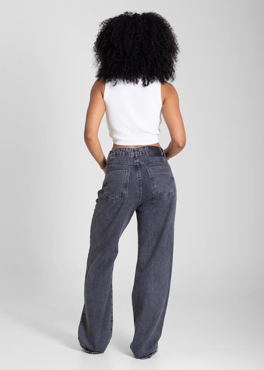Calça Jeans Sawary Reta Petit Brilho - 283441 PRETO