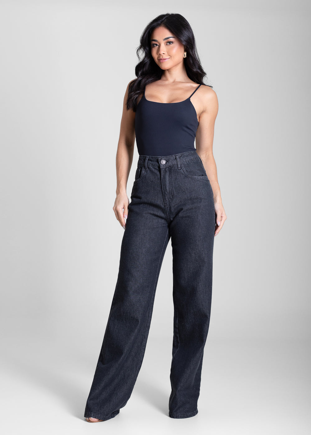 Calça Jeans Sawary Wide Leg - 283452 PRETO