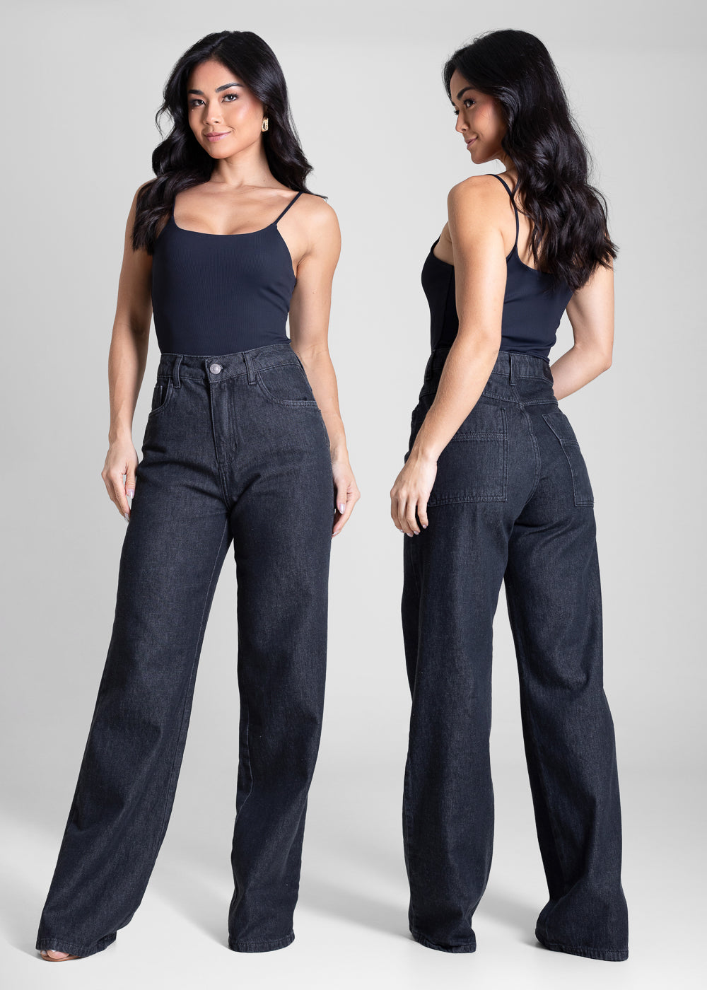 Calça Jeans Sawary Wide Leg - 283452 PRETO