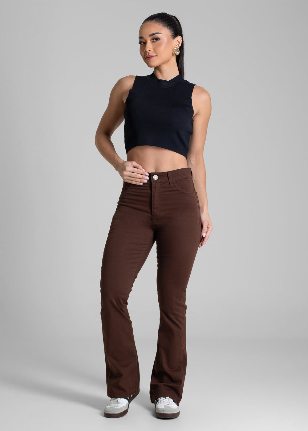 Calça Sarja Sawary Boot Cut Petit - 283454 MARROM