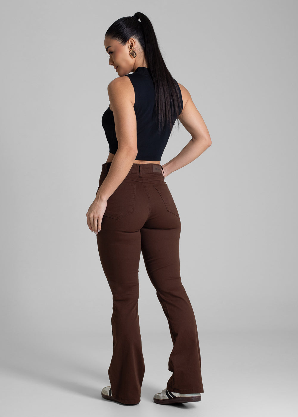Calça Sarja Sawary Boot Cut Petit - 283454 MARROM
