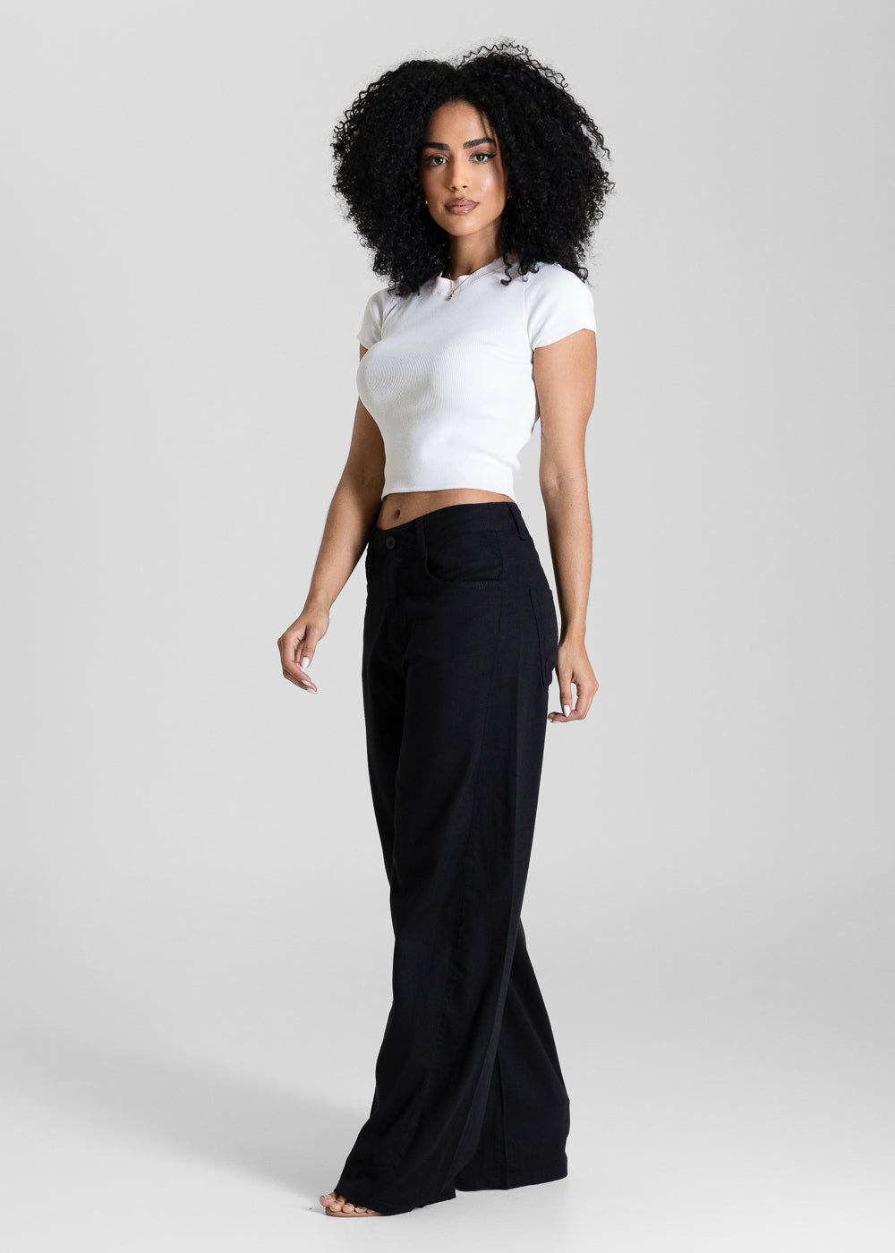 Calça Linho Sawary Balloon - 283455 PRETO