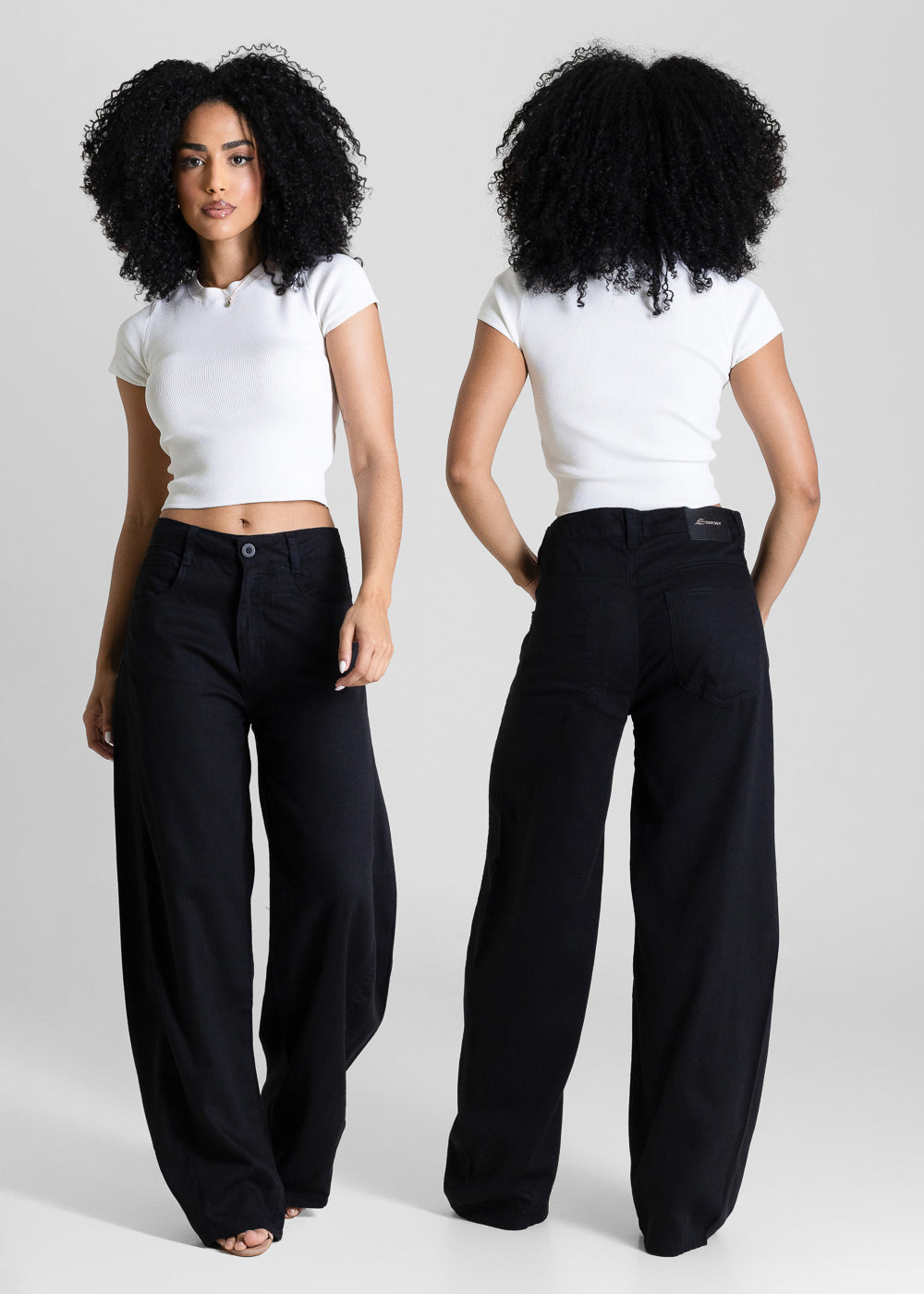 Calça Linho Sawary Balloon - 283455 PRETO