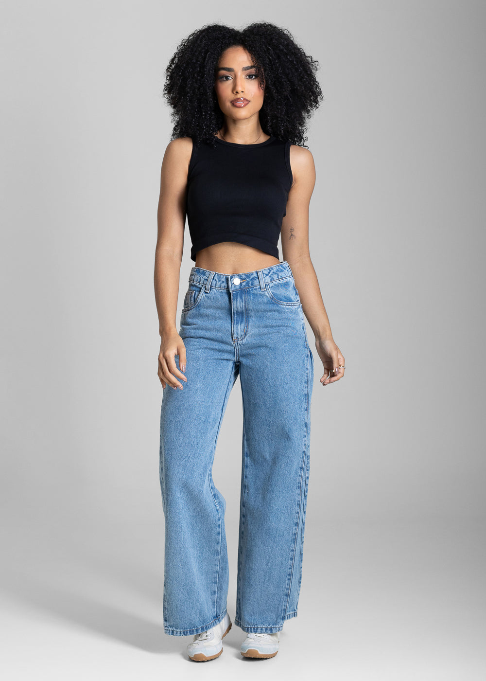 Calça Jeans Sawary Wide Leg Petit - 283465 AZUL