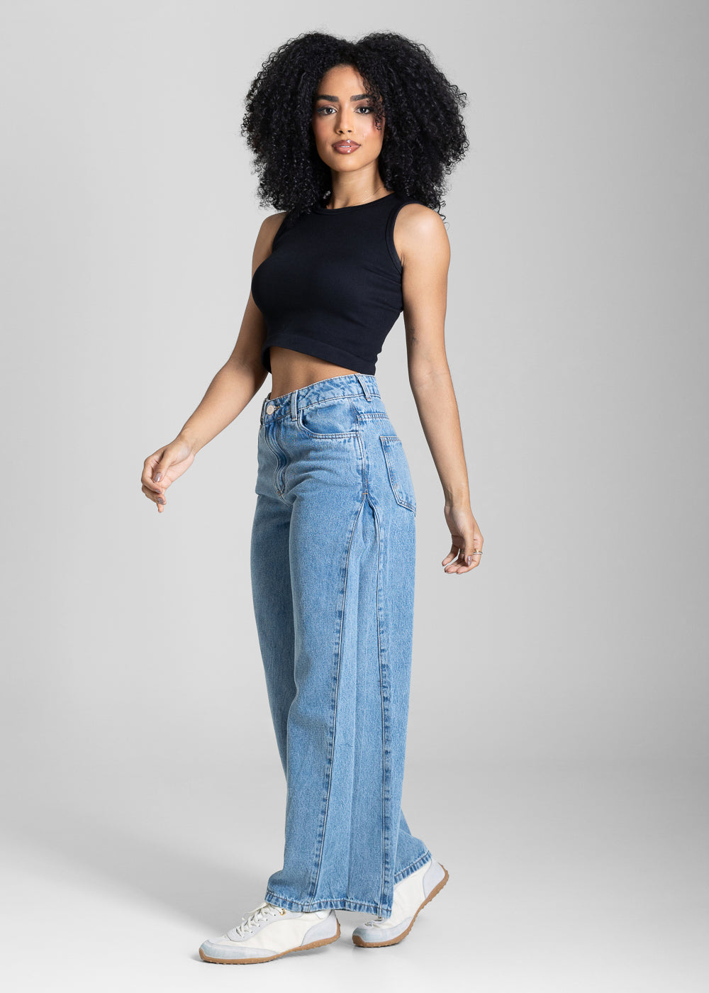 Calça Jeans Sawary Wide Leg Petit - 283465 AZUL