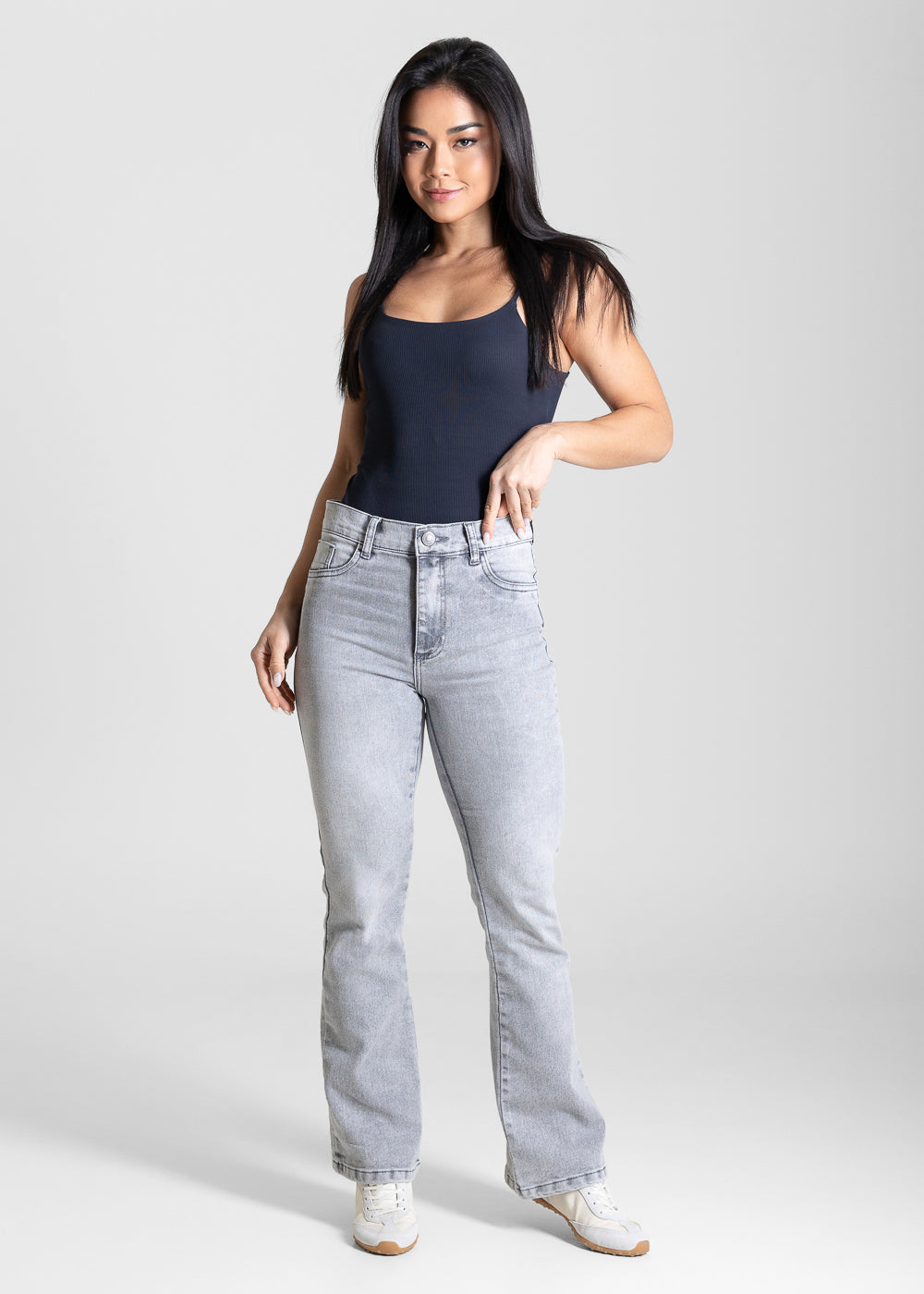 Calça Jeans Sawary Boot Cut Petit - 283477 CINZA