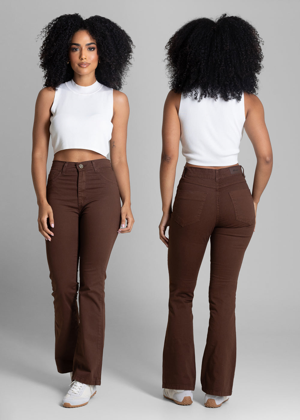 Calça Sarja Sawary Boot Cut Petit - 283482 OCRE