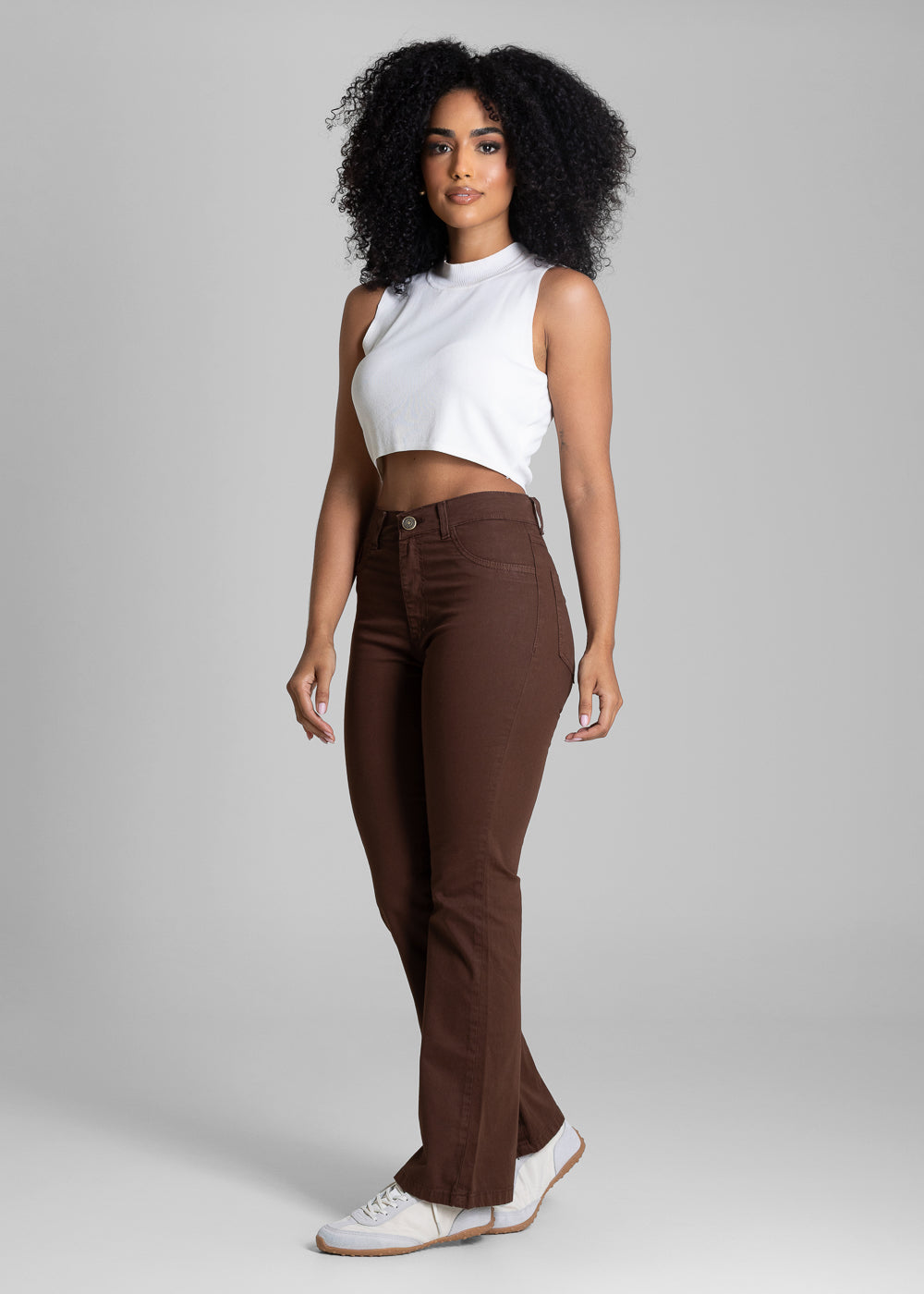 Calça Sarja Sawary Boot Cut Petit - 283482 OCRE