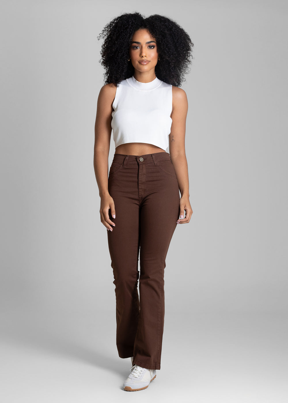 Calça Sarja Sawary Boot Cut Petit - 283482 OCRE