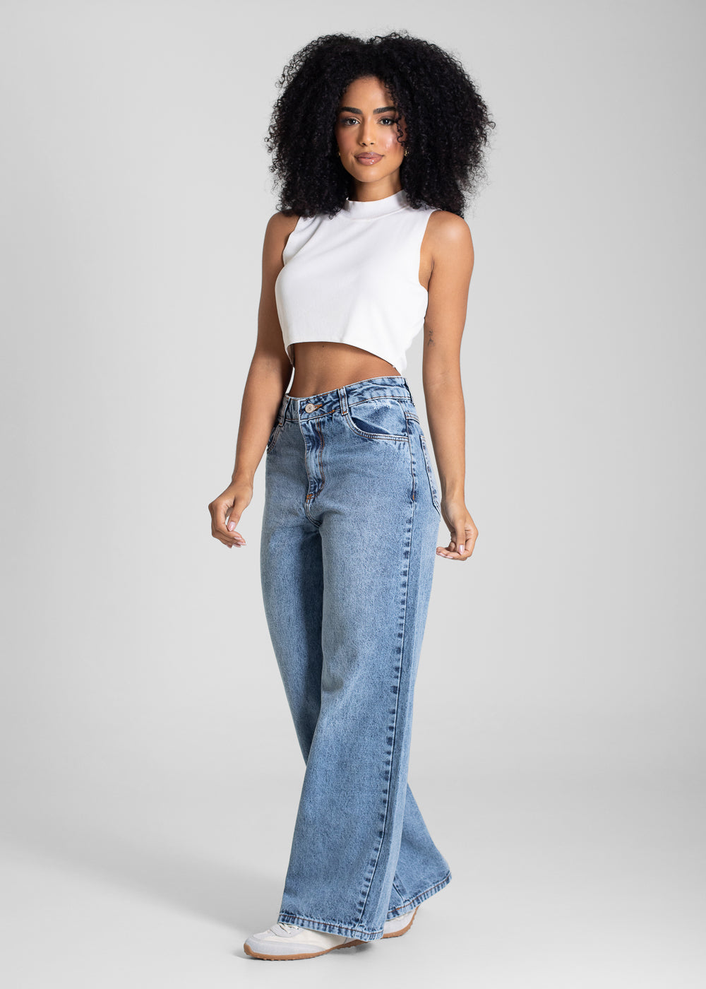 Calça Jeans Sawary Wide Leg Petit - 283495 AZUL