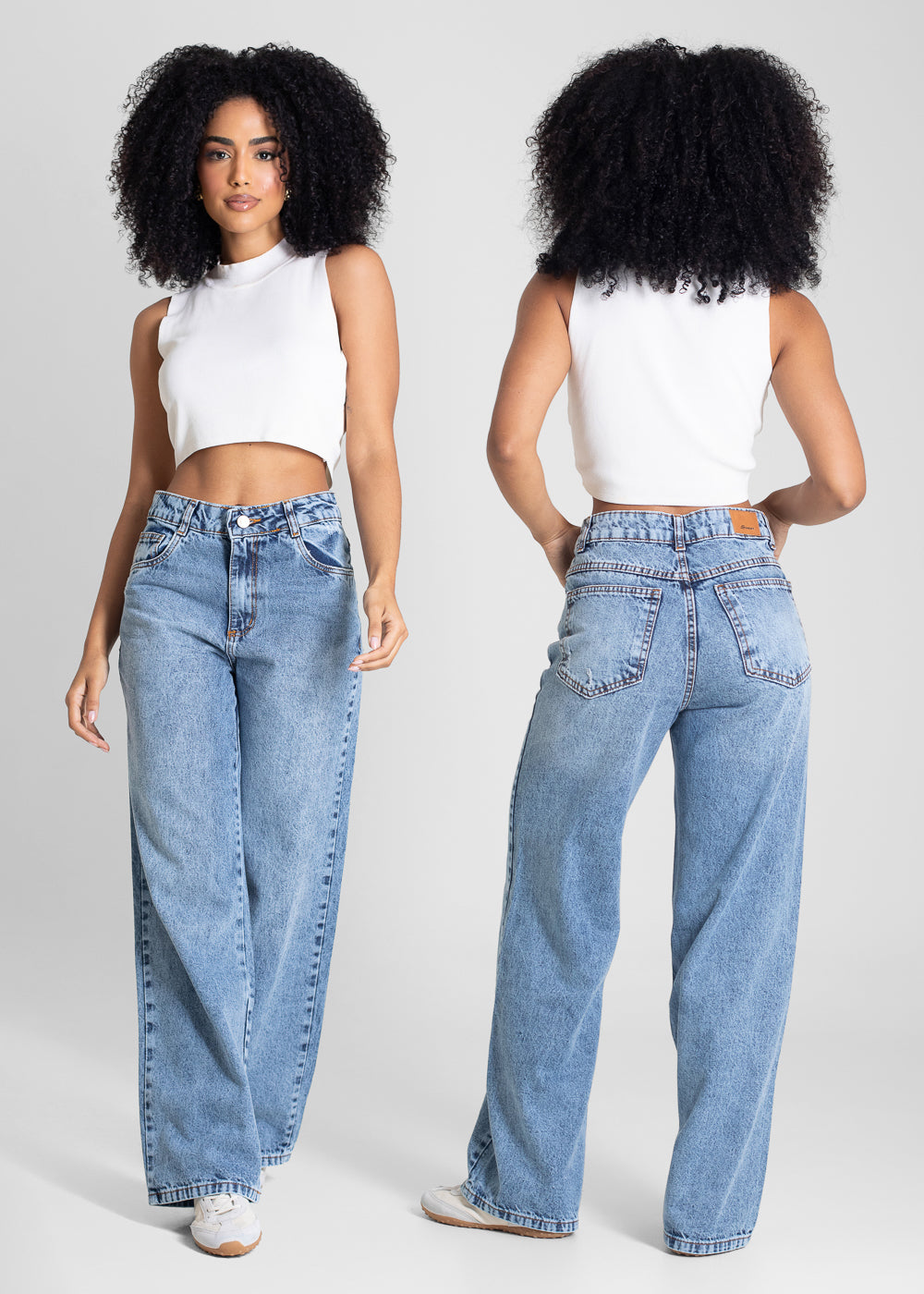 Calça Jeans Sawary Wide Leg Petit - 283495 AZUL