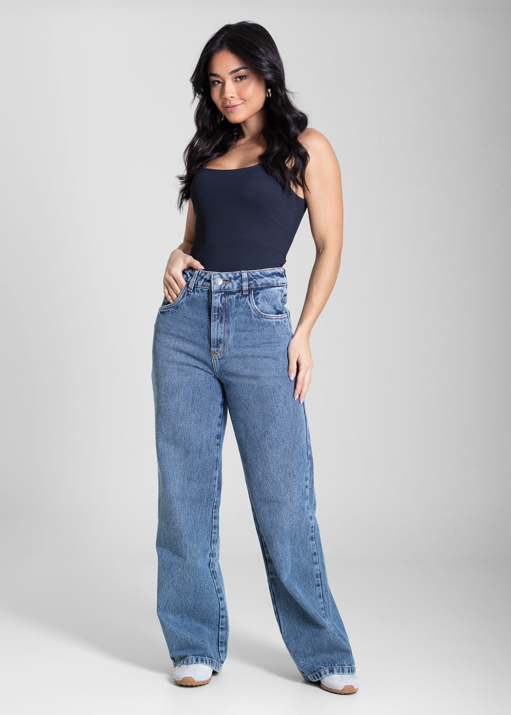 Calça Jeans Sawary Wide Leg Petit - 283498 AZUL