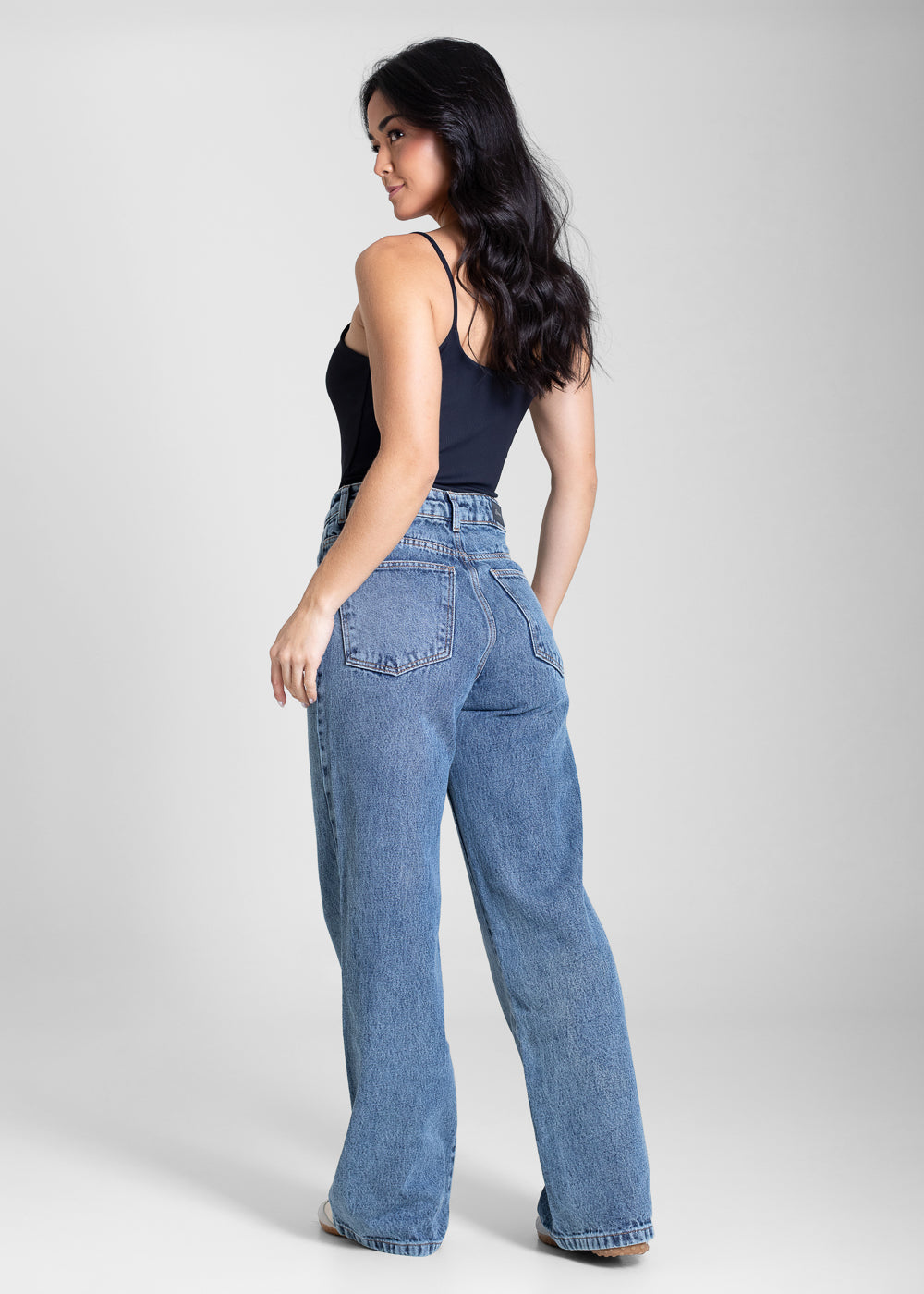 Calça Jeans Sawary Wide Leg Petit - 283498 AZUL