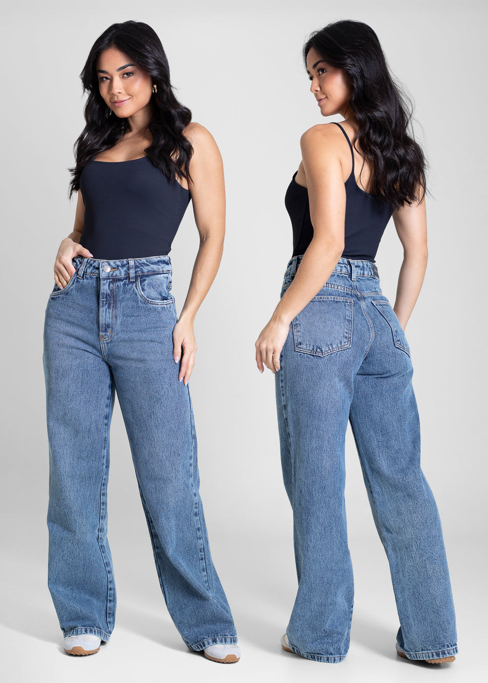Calça Jeans Sawary Wide Leg Petit - 283498 AZUL