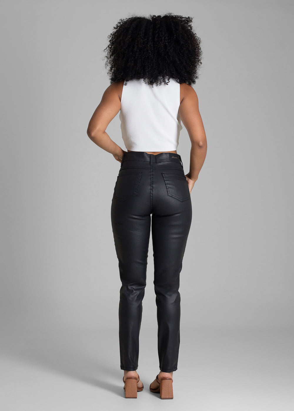 Calça Resinada Sawary Cigarrete - 283516 PRETO