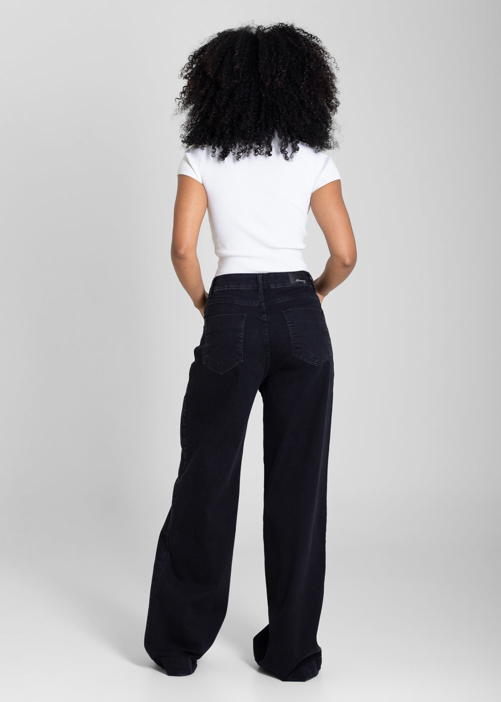 Calça Sarja Sawary Wide Leg - 283517 PRETO