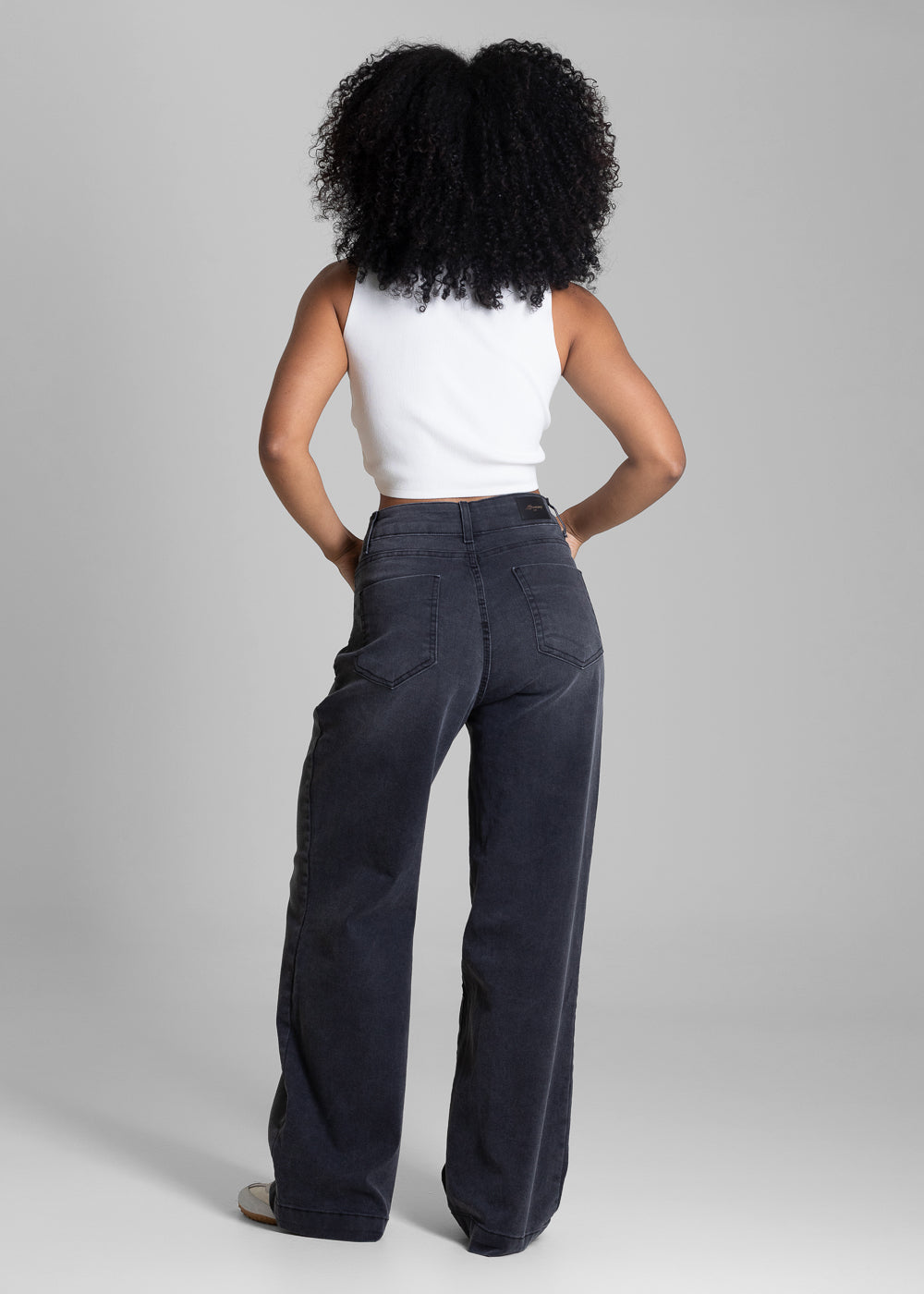 Calça Jeans Sawary Wide Leg Petit - 283519 PRETO