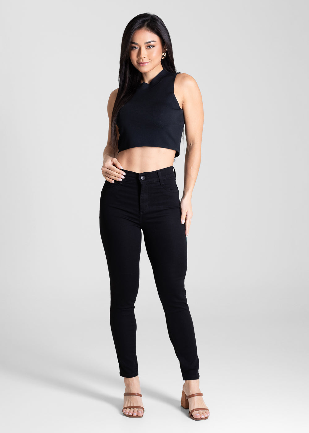 Calça Sarja Sawary Heart - 283536 PRETO